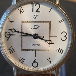 2 for $20😃Tali Silver Leather Men's Dress Watch
